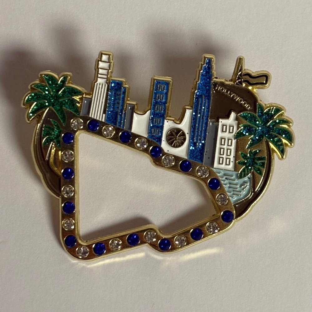 Dodgers Stadium CA Cityscape New Era Frame Hat Pin Fitted Hats Gold Studded